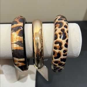 Haute Hippie | Leopard/Gold/Tiger Print Bangle Trio Set